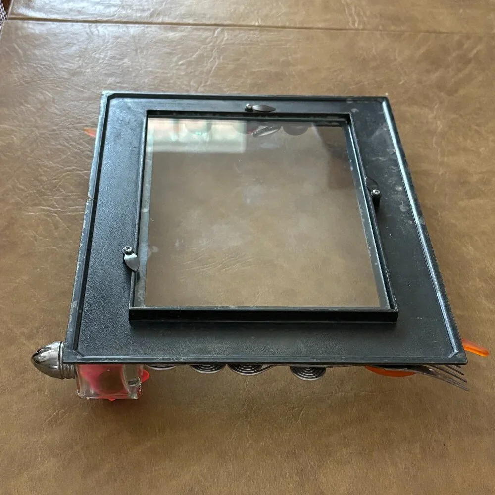 Picture Frame with Jewels and Kitchen Forks attached